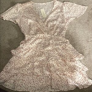 Francesca's Collections White Dress with Red Dots